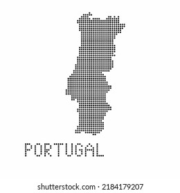 Portugal map with grunge texture in dot style. Abstract vector illustration of a country map with halftone effect for infographic. 
