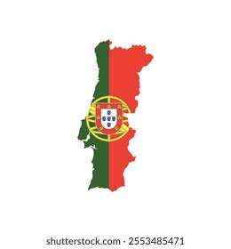 Portugal map icon. Portugal flag. Vector illustration