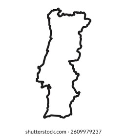 Portugal map icon Line Art Logo set