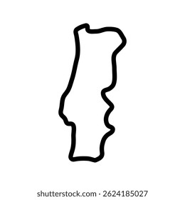 Portugal map icon. Portugal outline map. Simple icon design. Vector illustration