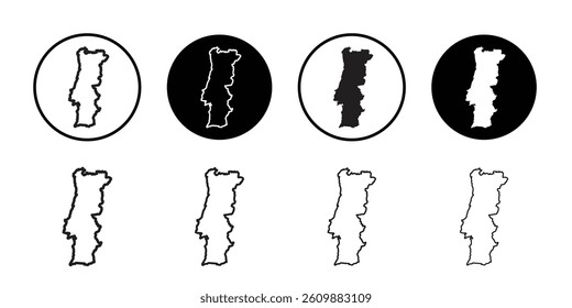 Portugal map icon Simple thin outline