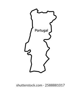 Portugal map icon Vector logo set flat