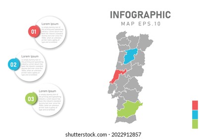 Portugal map infographic. Global business marketing concept. World transportation infographics data.