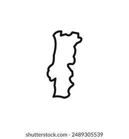Portugal map logo sign vector outline