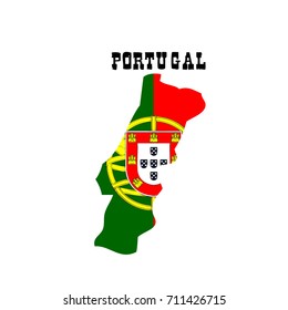 Portugal map logo vector