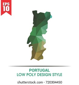 PORTUGAL MAP IN LOW POLY