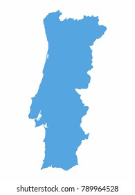 Portugal map on blue background, Vector Illustration