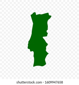 Portugal map on white background. Vector illustration.
