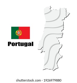Portugal map on white background. vector illustration.