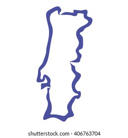 Portugal map, outlines