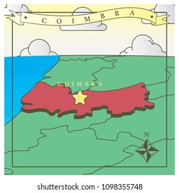 Portugal Map in Vector and 3D, Vector Illustration