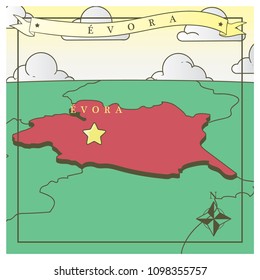 Portugal Map in Vector and 3D, Vector Illustration