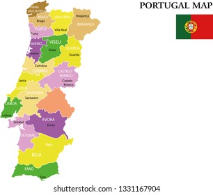 Portugal map vector illustration

