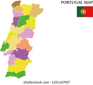 Portugal map vector illustration
