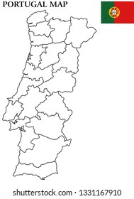 Portugal map vector illustration
