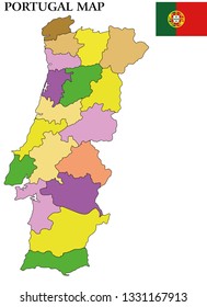 Portugal map vector illustration
