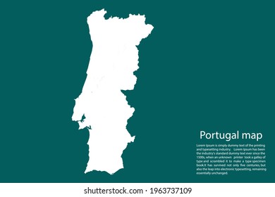 Portugal map vector, isolated on Green  background