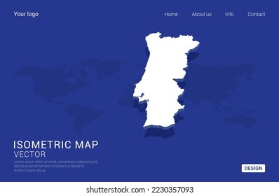 Portugal map on the world map 10199355 Vector Art at Vecteezy