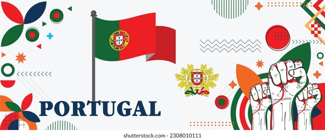 Portugal national day banner design vector eps
