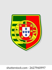 Portugal national emblem logo with modern line background and bold symmetry. Suitable for branding design, sports apparel, and national merchandise.