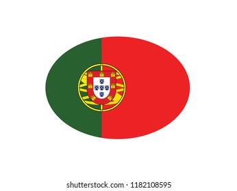 Portugal national flag circle shape country emblem states symbol