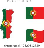 Portugal National Flag Map Design, Illustration Of Portugal Country Flag Inside The Map . Flag of the Portugal Republic overlaid on detailed outline country map isolated on white background