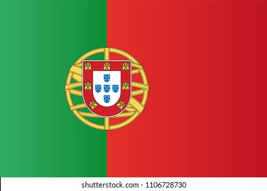 Portugal National Flag. Portuguese Republic Vector Illustration Symbol.