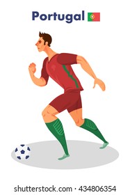 Portugal nationality footballer, Vector illustration.