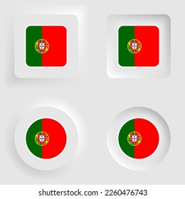 Portugal neumorphic graphic and label set. Element of impact for the use you want to make of it.