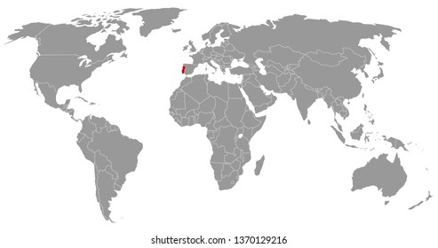 Portugal on world map