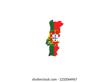 Portugal outline map country shape 