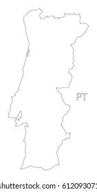 Portugal Outline Silhouette Map Illustration