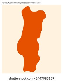 Portugal plain country map. Low Details. Solid style. Shape of Portugal. Vector illustration.