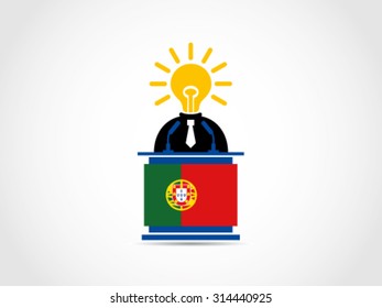 Portugal Podium Speech Agenda Bright Full Idea Politician