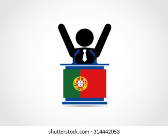 Portugal Podium Speech Agenda Celebrate Politician