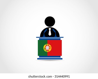Portugal Podium Speech Agenda Politician