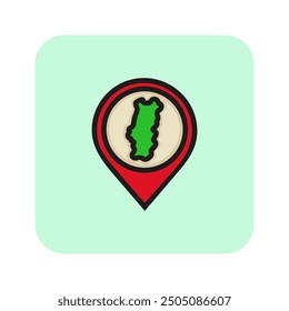 Portugal pointer line icon. Navigation, map, country. Portugal concept. Vector can be used for topics like geography, travel, tourism