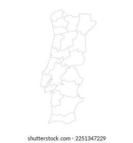 Mapa político de las divisiones administrativas de Portugal