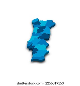 Portugal political map of administrative divisions