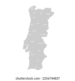 Portugal political map of administrative divisions