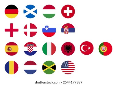 Portugal Forma portuguesa Ondeando Círculo Circular Euros Bandera Icono Logotipo Vector EPS PNG Transparente Sin Fondo Clip Arte 