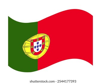 Portugal Forma portuguesa Ondeando Círculo Circular Euros Bandera Icono Logotipo Vector EPS PNG Transparente Sin Fondo Clip Arte 