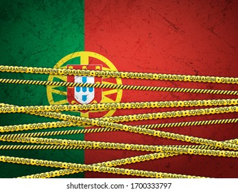 Portugal in quarantine textured background. Vector illustration.
