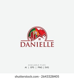 Portugal Real Estate Logo, Patriotic Realty Logo, Professional Real Estate Brand Identity for Portugal