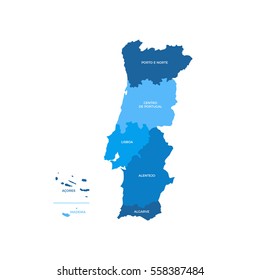 Detailed political vector map of Portugal 26314753 Vector Art at