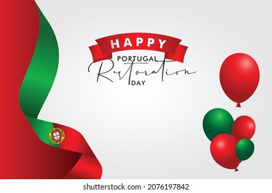 Portugal Restoration Day Design Background For Greeting Moment