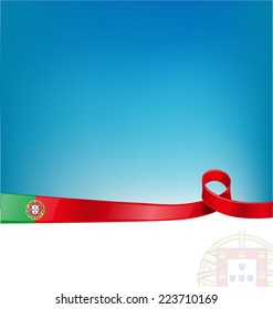 portugal ribbon flag on background