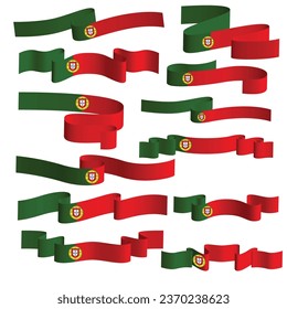 portugal ribbon flag vector element