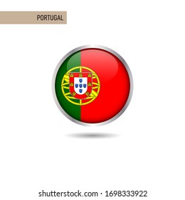 Portugal Round Flag Vector Design Template