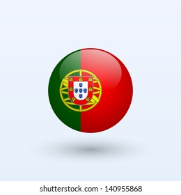 Portugal round flag. Vector illustration.